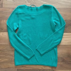 Green Cable Knit Sweater.